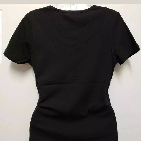 Bebe black bedazzled top Large nwot - Picture 3 of 4